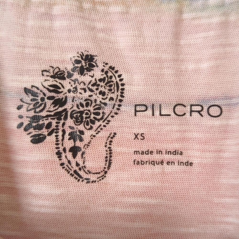 Pilcro Anthropologie Sunset Dyed Motif Twist Back Crewneck Tank Top Pink XS - Picture 4 of 9